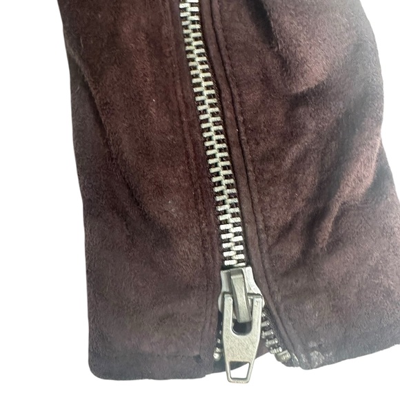 SL8 by BlankNYC Marion Suede Moto Jacket in eggplant xs - Picture 7 of 13